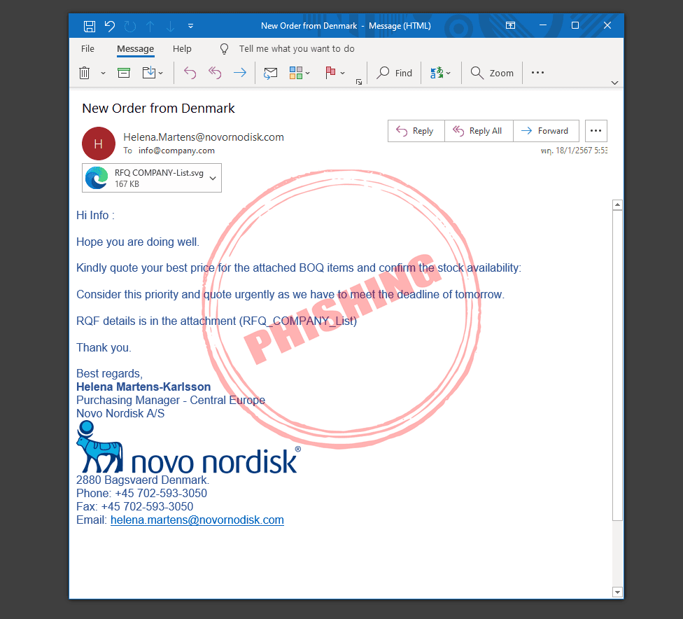 phishing email