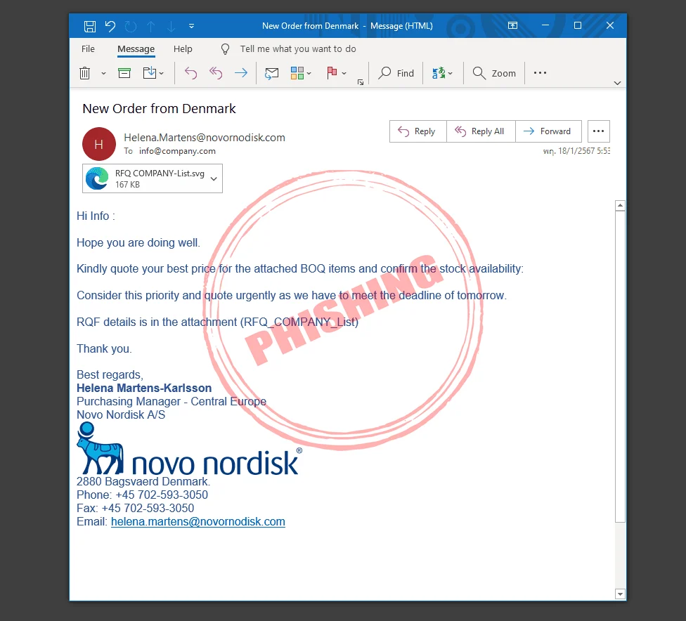 phishing email