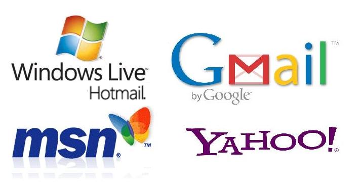 Hotmail Yahoo Gmail provider